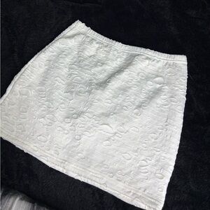 SHEIN White Bubble Texture Mini Skirt